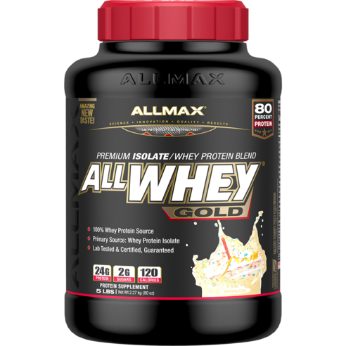 Allmax 올 웨이 골드 프리미엄 아이솔레이트 프로틴 블렌드, 버스데이 케이크(Birthday Cake), 2.27kg, 1개