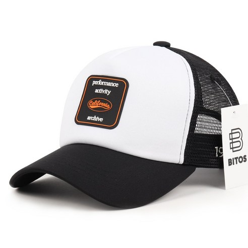 여름 스타일을 완성하는 비토스 캘리포니아 사각 러버 패치 메쉬캡: 시원함과 개성을 동시에! 크롬하츠모자