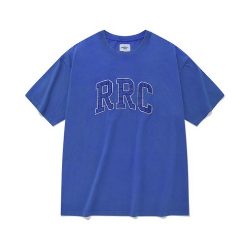 알씨투  남자 여자 쿨 면 여름 반팔티 티셔츠 리트리버클럽 RRC 에이알씨H APPLIQUE SHORT S리VE [BLUE] RC2STO014BL