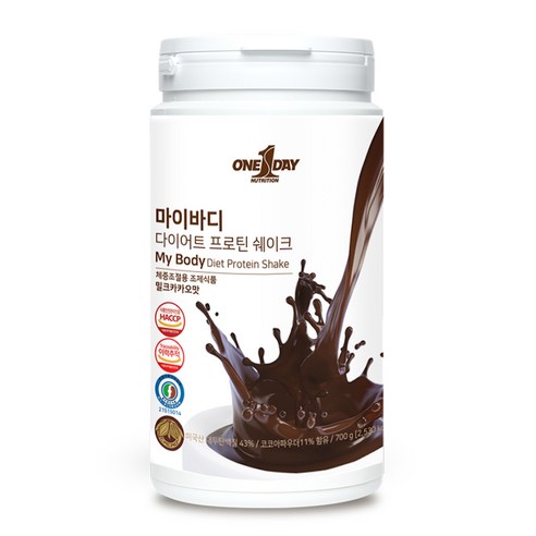 원데이뉴트리션 밀크카카오맛_마이바디 단백질 다이어트 프로틴 쉐이크 식사대용식 식물성 간편식 한끼 식사 선식 700g, 1개