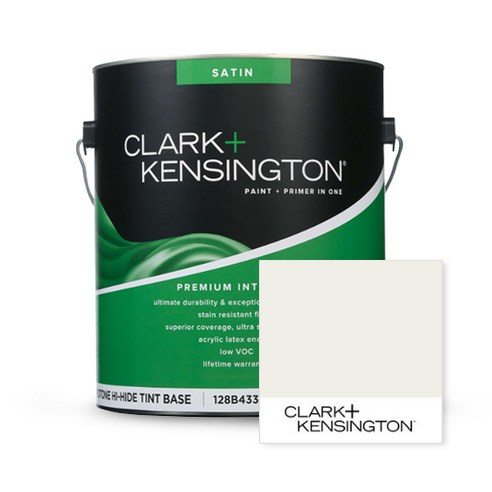 클락앤켄싱턴 수성페인트 내부용 저광 새틴광 화이트 4종 4L, 사일런트 화이트 CW-C1, 1개