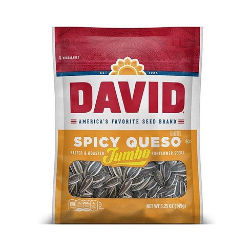 데이비드 스파이시 퀘소 해바라기씨 DAVID Spicy Queso Sunflower Seeds 149g 12개