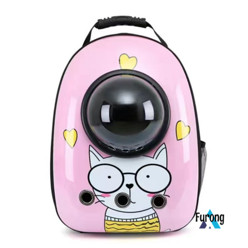 Furong 고양이 가방 애완 동물 가방 어깨 고양이 가방 애완 동물 용품 작은 개 배낭, 핑크 야옹 미스