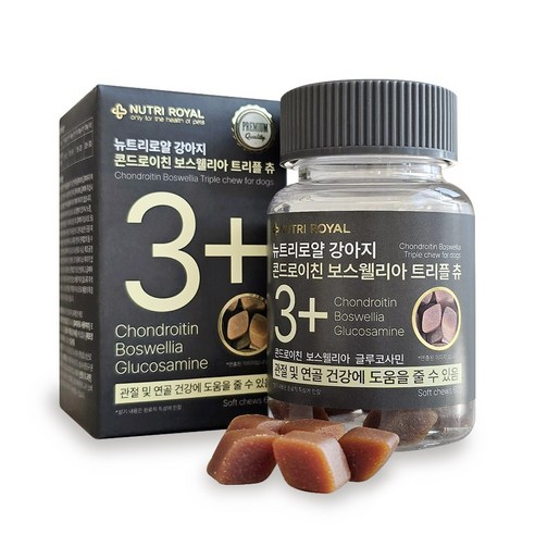 뉴트리로얄 강아지 콘드로이친 트리플 츄 관절영양제 슬개골/뼈/연골 면역력 유산균 특허성분, 1개, 종합영양제, 50정