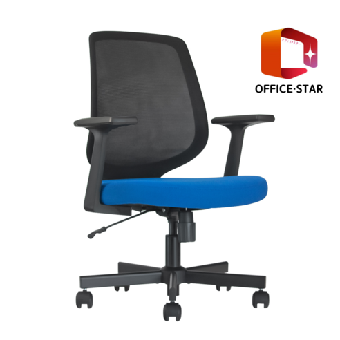 일본정품브랜드 OFFICE . STAR SMALL 사무용 의자 회의실용 학생용 컴퓨터 메쉬 체어, 흑색 + 흑색 + 청색