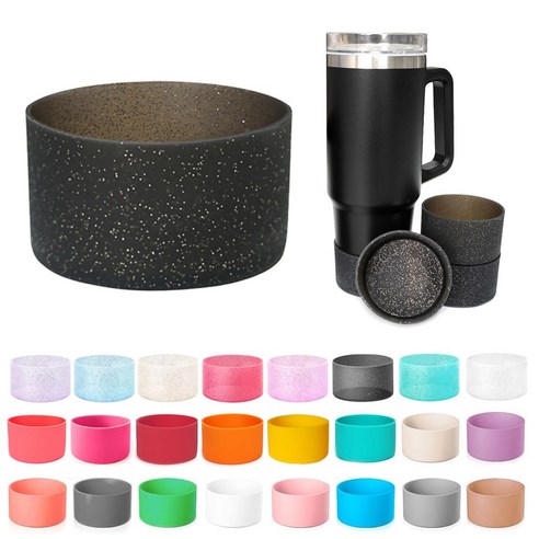 DQmall 스탠리텀블러 호환 BPA FREE 부츠 보호대 실리콘 커버, 1개, 블랙펄
