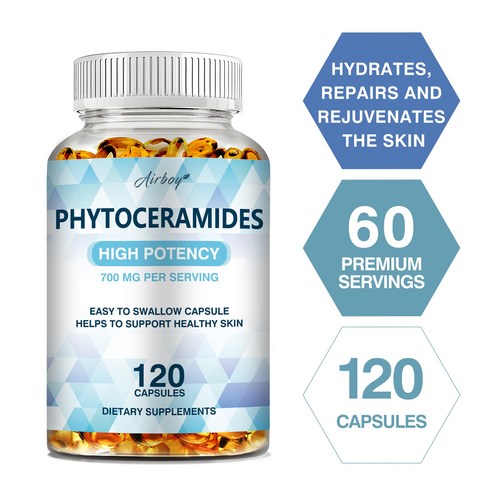 피토세라마이드 700mg - 노화 방지 및 주름 제거, 피부 수분 공급 지원, 60정, 1개