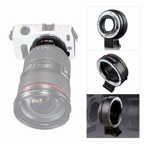 Sunlink 캐논 EF EF-S 렌즈용 빌트록 오토 포커스 EF-EOS M 마운트 렌즈 링 어댑터에서 EOS 미러리스 카메라까지, 1개, As shown