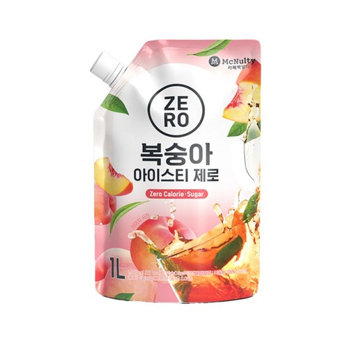 맥널티 복숭아 아이스티 제로 1L 6입, 6개 맥널티아이스티