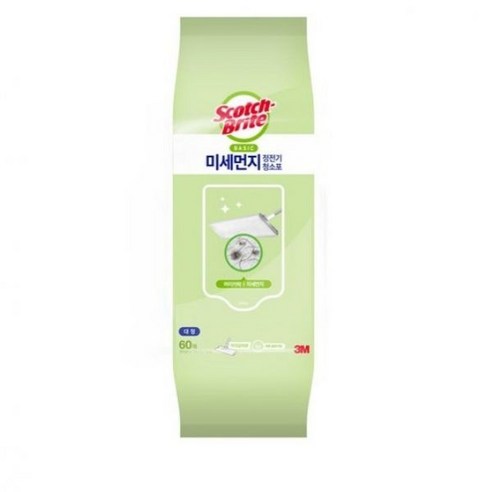 3M 베이직 미세먼지 정전기 청소포 대형 60매, 2개입
