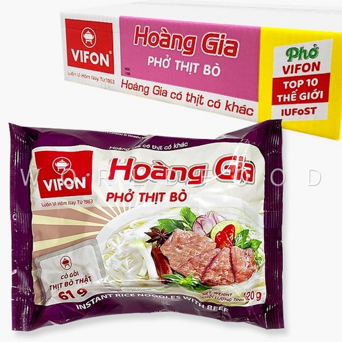 월드푸드 베트남 즉석 소고기 쌀국수 비폰 포팃보 PHO THIT BO 포보 포띠뽀 120g, 18개