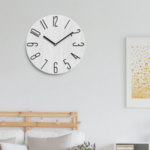 세련된 디자인의 무소음 벽시계로 공간의 분위기를 변화시키세요.