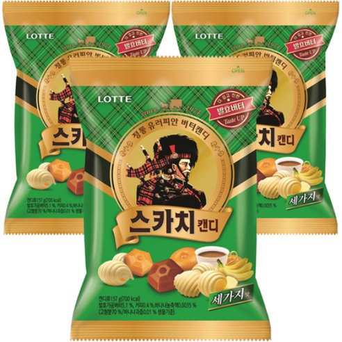 롯데제과 스카치캔디 세가지맛 157g 3개