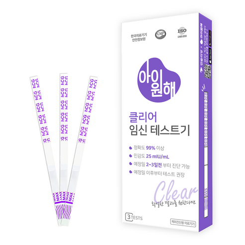 [본사] 아이원해 클리어 임신테스트기 (3개입 스트립 타입), 6개, 3개입