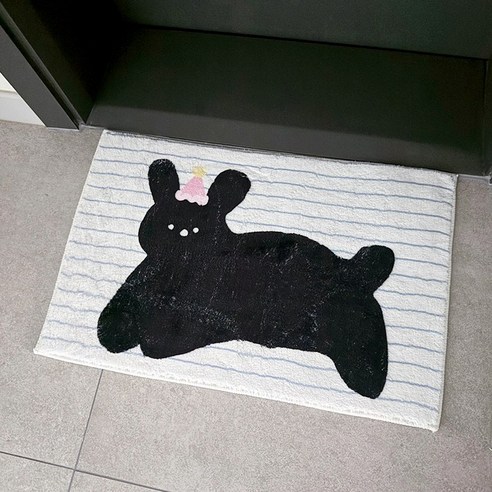 허블리 뽀송뽀송 빨아쓰는 미끄럼 방지 발매트, 토끼