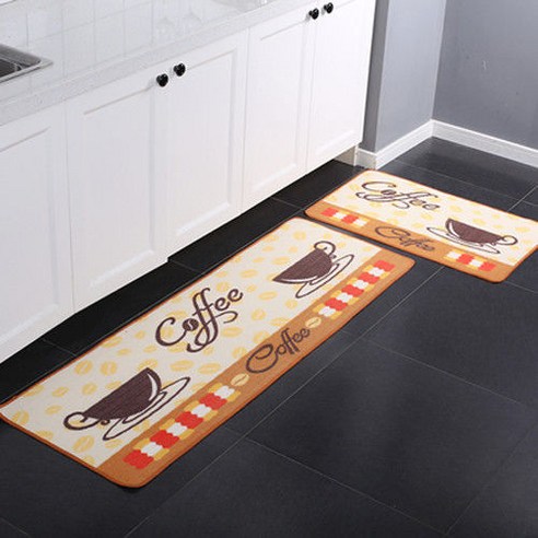 MOHEGIA 주방 바닥 매트 긴 스트립 오일 방지 풋 매트 흡수성 미끄럼 방지 매트 카펫, 50*80cm, 에스프레소