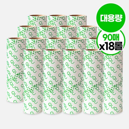 QUQU 사선절개 테이프클리너 대용량 리필 90회분, 18개