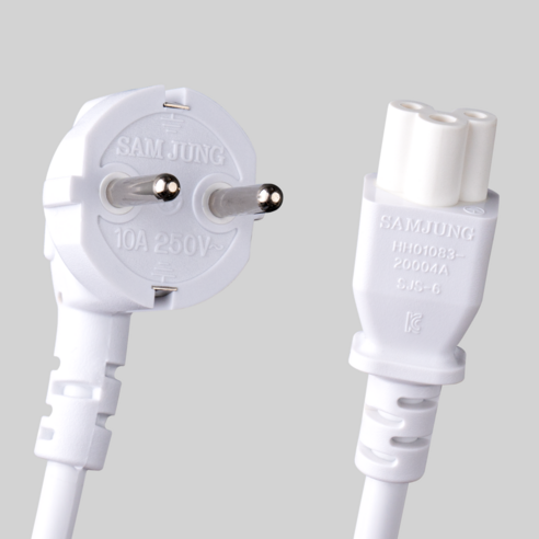 삼정 국산 AC 전원케이블 크로바 백색 코드, 3m, 1개