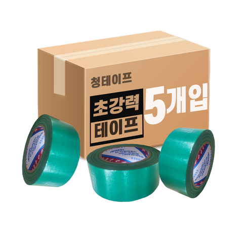 국산 청테이프 48mm x 25m, 5개, 녹색