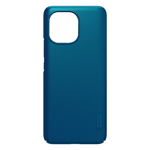 AFBEST NillKiN 비즈니스 탄소 섬유 TPU 전화 케이스 Xiaomi Mi 11 용 파란색 스크래치 방지 충격 보호 커버