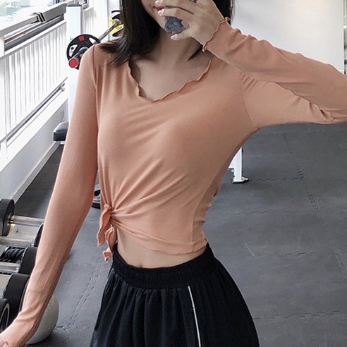 메이리앤 요가복 필라테스복 물결 투웨이 상의 커버업