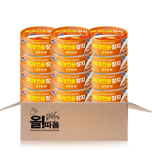 올따옴 사조 찌개전용참치 안심따개 100g, 12개