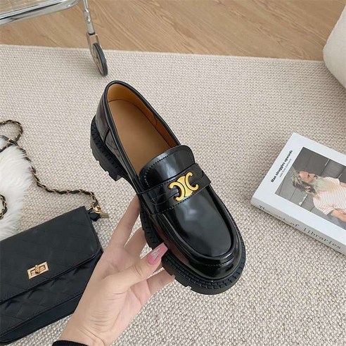 로퍼 플랫 단화 옥스포드화 통굽 여성용 캐주얼 가죽