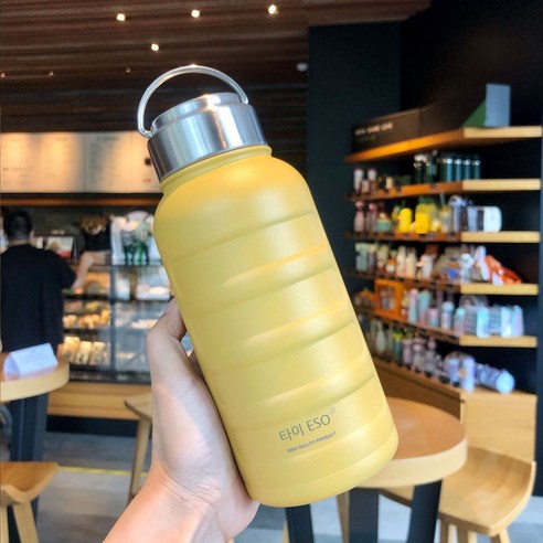 MEIISEO대용량 스포츠 물통 다기능 물병 휴대용 스포츠 물통 대용량 보온병, 750ml-Yellow