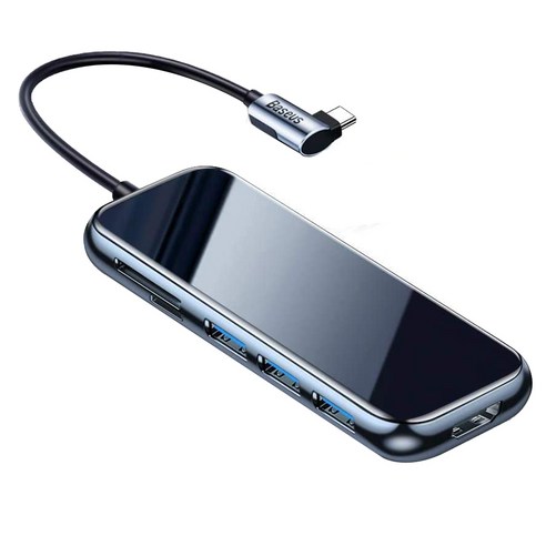 Xzante Baseus USB C 허브 7 in 1 멀티포트 USB-C PD 100W 전원 공급 3.0 포트 3개 Micro-SD/TF 카드 리더기, 보여진 바와 같이