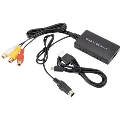 Svideo to HDMI-compatible Converter S-Video 및 3RCA CVBS 컴포지트 오디오 비디오 컨버터 지원 1080P/720P For PC Laptop