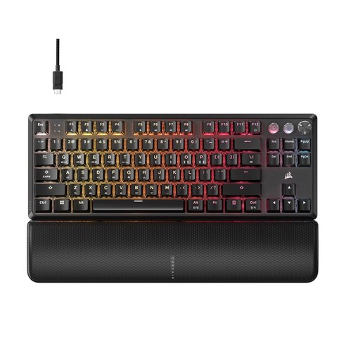 [커세어] K70 PRO TKL MGX 래피드트리거 자석축 CORSAIR 게이밍 키보드 발로란트 빠른입력 커스텀 키입력, 마그네틱축(자석축), 블랙