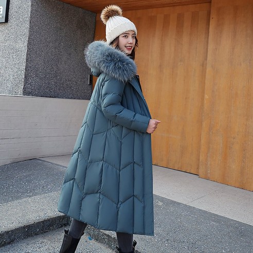 [ZL] Vielleicht 2021 새로운 코튼 패딩 라이너 파커 패션 모피 칼라 겨울 자켓 여성 긴 후드 겨울 코트 양면 착용