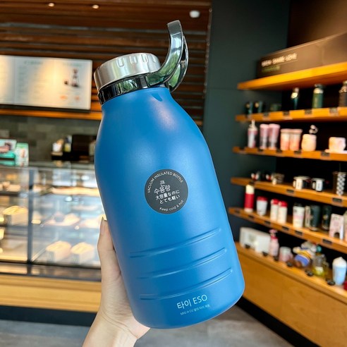 MEIISEO대용량 스포츠 물통 다기능 물병 휴대용 스포츠 물통 대용량 보온병, Blue 1900ml