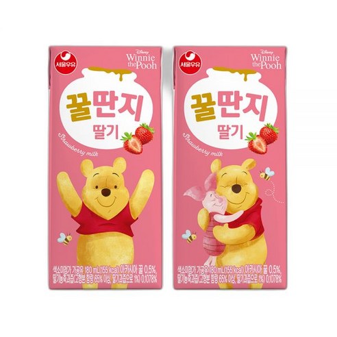 서울우유 꿀딴지 딸기 180ml x 24팩, 24개