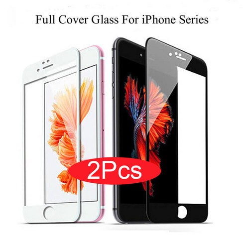 iPhone 7 Plus 화면 보호기용 2Pcs 보호유리, black