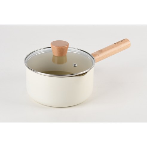 AURORA 편수냄비 인덕션냄비 세라믹코팅 SM008, 1개, 흰색, 18cm