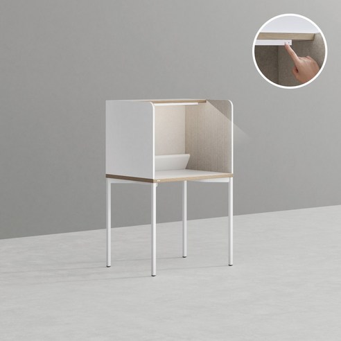 데스커 800x600 독서실 책상 (조명 펠트형) DSDAB0806EG, 화이트+베이지