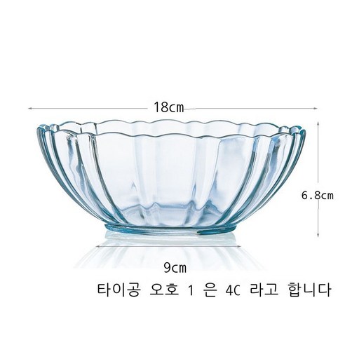 Hengyang 풋사과 강화 유리 그릇 국그릇 샐러드 그릇 디저트 그릇 연꽃 레이스 cm 인치, 18cm 7인치