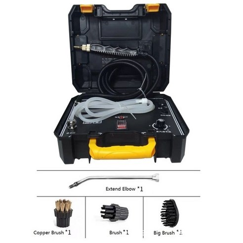 2500W 스팀세차기 핸드 스팀 청소기 고압 분사 살균기 독일 충전 고압 무선 세차기 셋트 휴대용 에어컨 주방 후드 자동차 클리너 주방용 고압 스팀청소기 220V, 18.2000W Black - 미국-220V