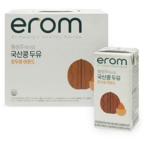 이롬 황성주 국산콩 두유 호두와 아몬드, 190ml, 20개