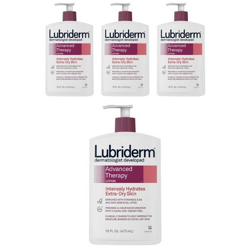 루브리덤 어드밴스드 테라피 로션 디플리 하이드레이트 극건성 피부, 473ml, 4개