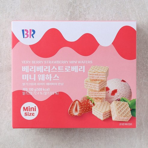 BR 배스킨라빈스 베리베리 스트로베리 미니웨하스, 100g, 3세트