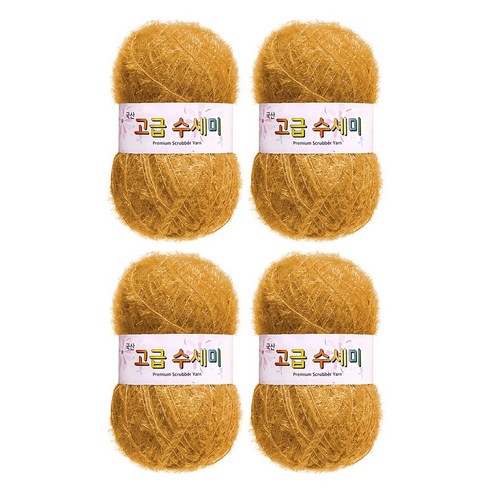 울클럽 별꽃수세미 DIY 고급수세미실 4볼세트 + 동영상제공, 117머스타드