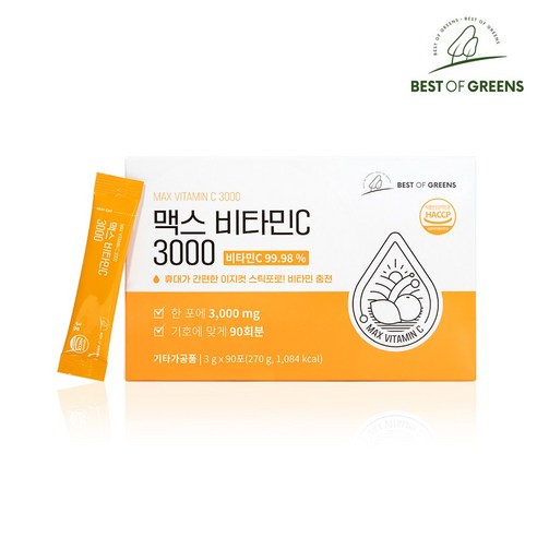 베스트오브그린 고함량 맥스 비타민C 3000, 270g, 1개
