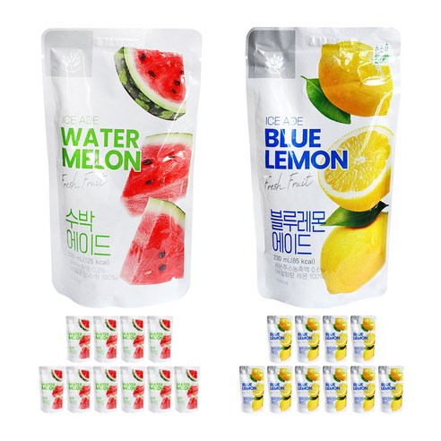 밸런스그로우 수박에이드 230ml 10팩 +블루레몬에이드 230ml 10팩, 10개 밸런스그로우 수박에이드 230ml 10팩 +블루레몬에이드 230ml 10팩, 10개