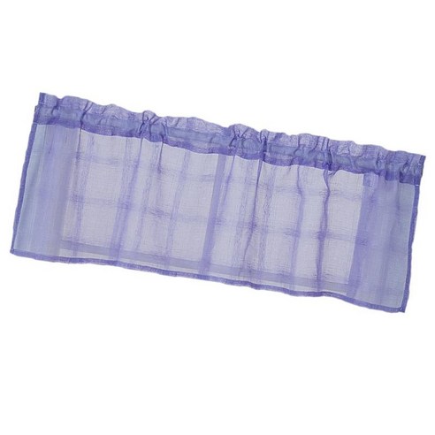 원사 포켓 홈 퍼니싱 버팔로 체크 창 커튼 티어 페어, Purple-137x90cm, {"수건소재":"폴리 에스터"}