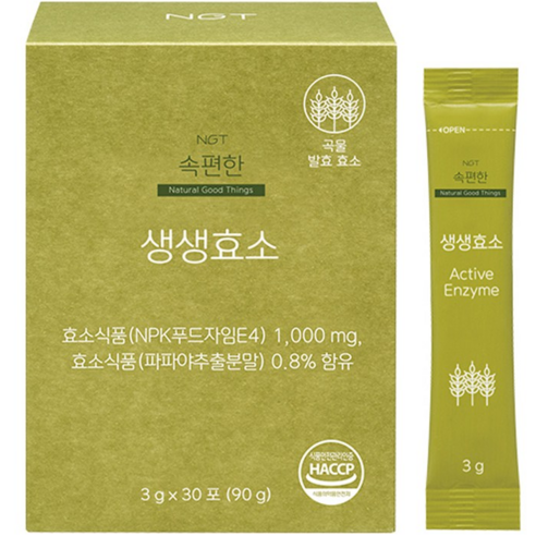 네츄럴굿띵스 속편한 생생효소 30포 x 1박스, 90g, 3개