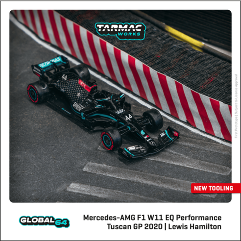 스페셜라이즈드호환 부품 튜닝 Tarmac Work 다이캐스트 모델 1:64 F1 MB 토스카나 #44 L. 해밀턴/#77 V.Bottas, 1.44 L.Hamilton