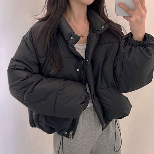 발리걸 데일리 스트링 숏 패딩 점퍼