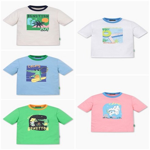 베네통티셔츠 [베네통키즈 8] 프렌즈 그래픽 티셔츠 QATS27331 Best Top3
